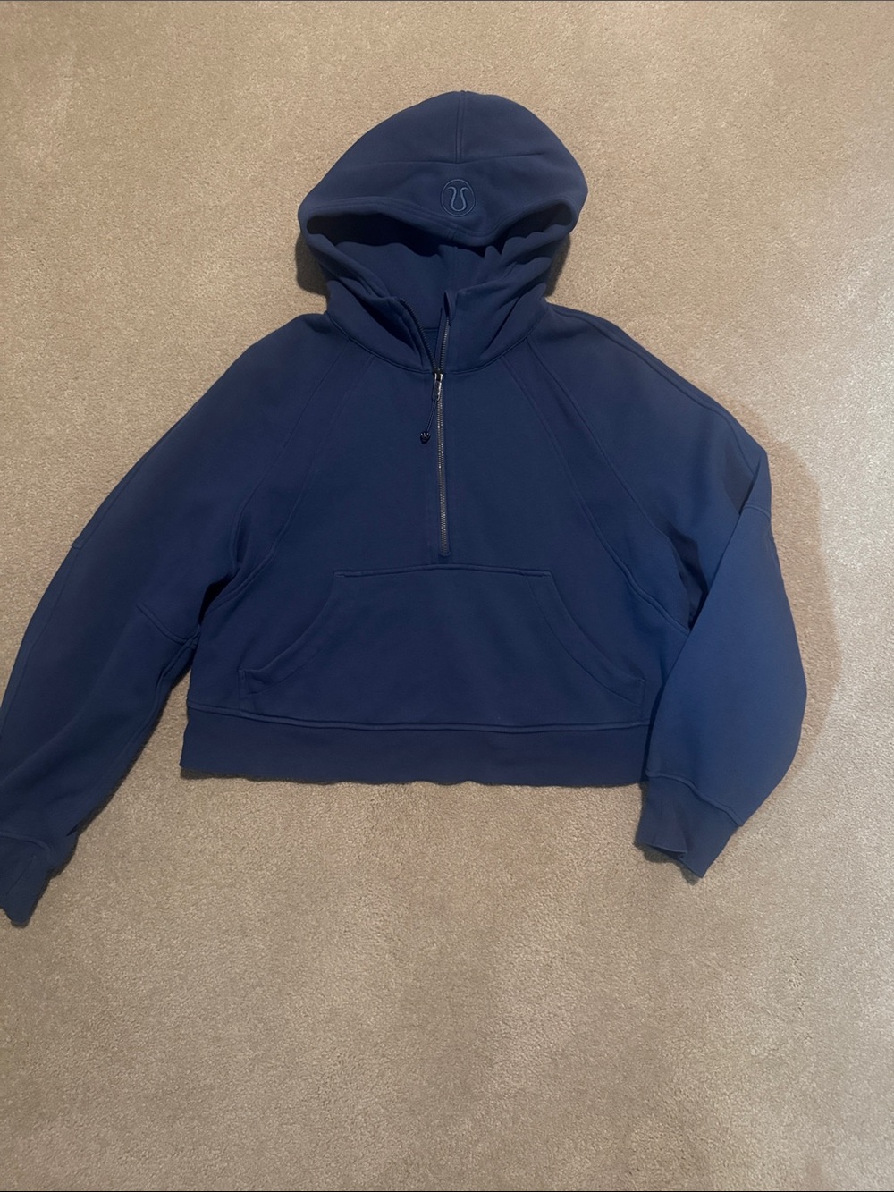 lululemon athletica Navy Half-Zip Cropped Hoodie